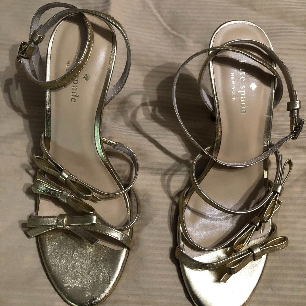 Kate Spade Gold Sandal Size 7 1/2M